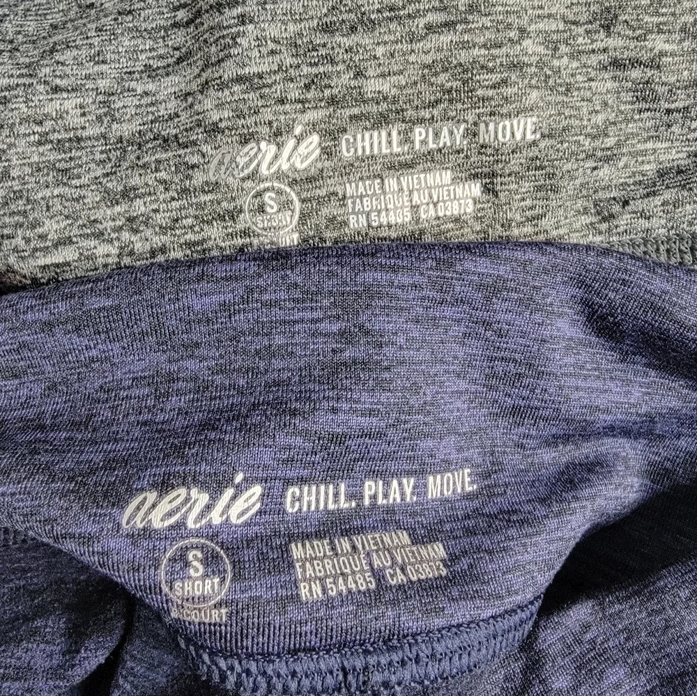 Aerie Lot (2) Leggings Sz S High Rise Side Pockets Gray Blue_9